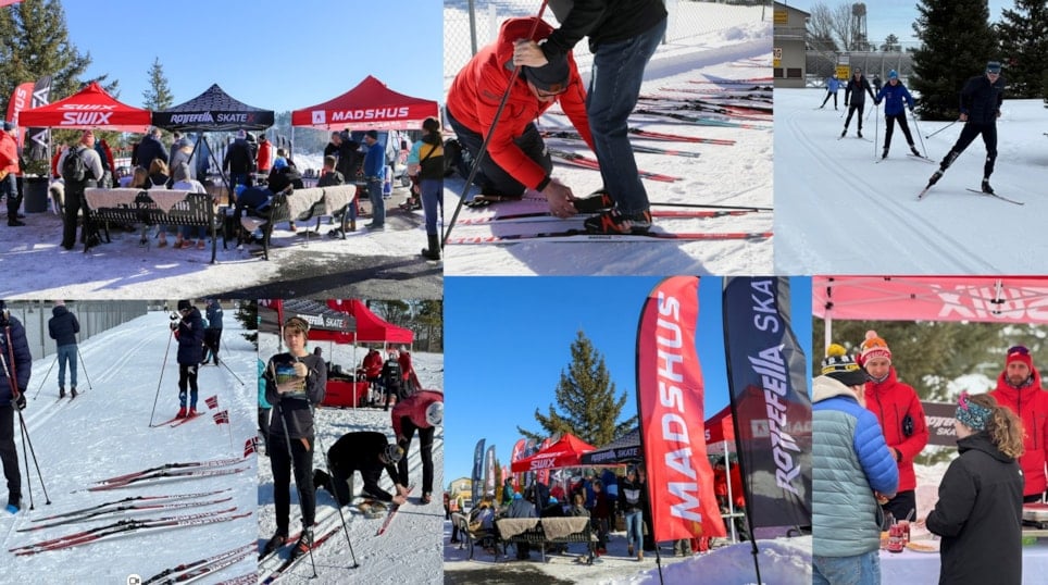 Bildecollage ski og konkurranse